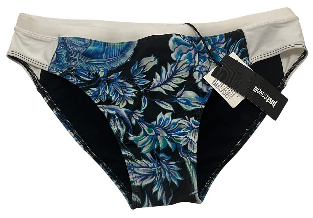 6-57 ROBERTO CAVALLI Just Cavalli Speedo Drawstring Adjustable Floral Blue XL/54